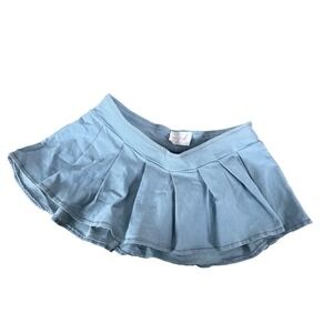 NWT New Pink‎ light blue micro mini denim skort Y2K style pleated academia